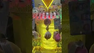 PLAYING and winning at skill fall revolution at Round1! #plush #arcade #arcadegame #jackpot #fun