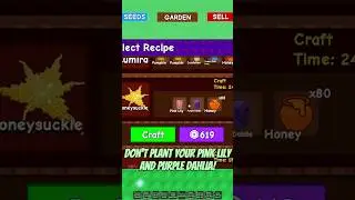 Use your Pink Lily & Purple Dahlia seed to craft Honeysuckle | #roblox #growagarden #shorts