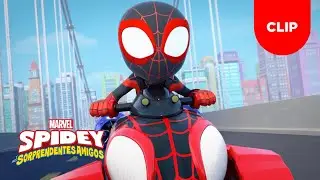 Spidey y sus Sorprendentes Amigos | Clip | Spin Entra Corriendo