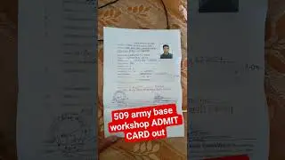 509 Army base workshop ADMIT CARD OUT #army #armylife #armystat