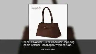 Donna-in Natural Suede Shoulder Bag Long Handle Satchel Handbag for Women Casual Daily Work Tot