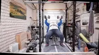 Workout B9: axle C&P, incline DB press, 80 mm block, Silver Bullet & hammer curl (7 February 2022)