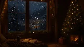 Cozy Snowfall & Fireplace Warmth ❄️ Relaxing Winter Ambience