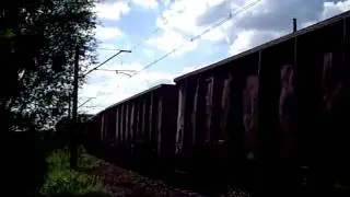 ET22-1087 z ET22-747 Gdańsk Olszynka, most kratowy+RP1