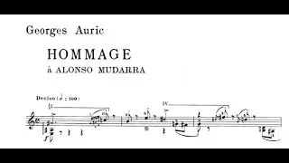 Georges Auric - Hommage &agrave; Alonso Mudarra for guitar (with score)