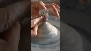 Making porcelain rings on the potterswheel.                  #ceramic #ceramics #pottery #jewelry