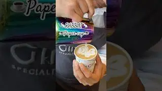 How to pour simple rabbit🐇Latte Art in paper cup #latteart #lattearttutorial #foryou #foryoupage
