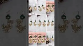 Gingerbread Dinosaur Earrings: Novelty Christmas Holiday Cookie Jewelry