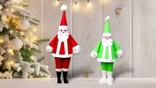How to make Paper Santa Craft &ndash; Unreal Easy 🎅 / Christmas home decor / paper craft tutorial