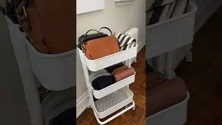 the best way to organize your purses & bags ?! 🙌 #closetorganization #ikeacart