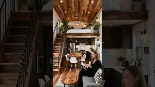 Modern Rustic Loft Cabin &ndash; Cozy Tiny Home with Warm Wood Interior 🌲🔥
