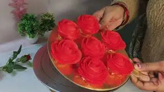 red rose cake design |  Red rose cake kaise banaye |  Red rose anniversary cake |