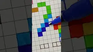 unicorn pixel drawing /graph paper design #shorts #coloring #pixelart