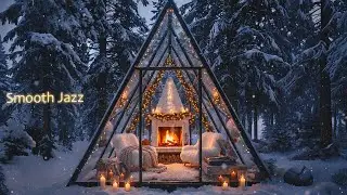 Smooth Jazz & Crackling Fireplace: Cozy Winter Night Screensaver, Sleep Aid