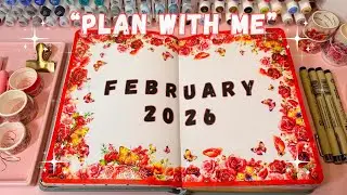ASMR PLAN WITH ME || FEBRUARY BULLET JOURNAL SETUP #bulletjournalsetup #asmr #planwithme 