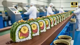 Sushi Manufacturing - Asian Street Food Factory (FULL PROCESS)