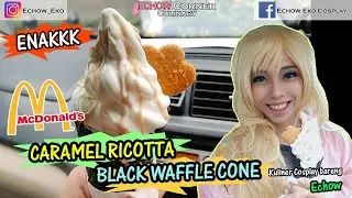 CARAMEL RICOTTA BLACK WAFFLE CONE - Es Krim MCD TERBARU!!
