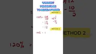 Simple Math Hacks #14 Convert Percentage to Mixed Number #maths #mathcounts #mathisfun