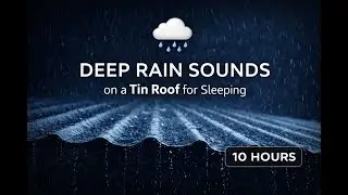 Deep Rain Sounds on a Tin Roof for Sleeping | Black Screen | 10 Hours