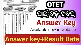 OTET 2021 Answer key Download now ll Result Published announced soon