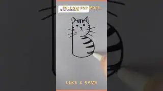 Draw cat 🐈 with Alphabet B #cat drawing #animal #drawing #kids