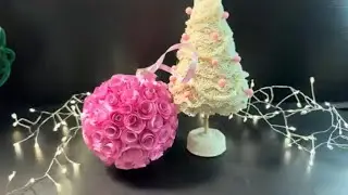 WOW 🤩 DIY Christmas decor 🎄 rose Christmas tree ball 🌹