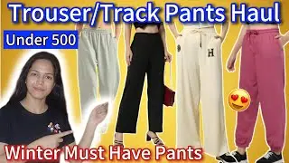 Ajio Winter Trouser Haul 2025😍| Affordable & Trendy Ajio Track pants Haul |Try on|Winter Bottom wear