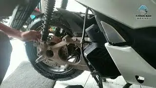 PASANG BAN MOTOR BELAKANG PCX UNTUK PEMULA SETELAH DI TAMBAL TIP TOP PRESS, Hot press