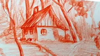 Como DESENHAR uma CASA na FLORESTA! DESENHO com LÁPIS de COR!