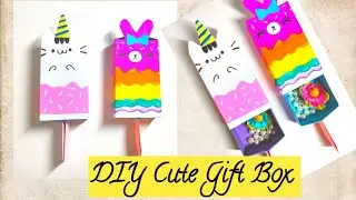 Origami Paper Popsicle Box | DIY Cat Pusheen & Bunny box