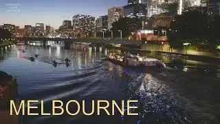 MELBOURNE CITY AT NIGHT WALKING DOWN SOUTHBANK AND THE YARRA RIVER 2019