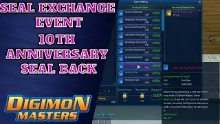 Digimon Masters Seal Exchange Event 10th Year Anniversary Seal Back DMO Att 12/03/2024