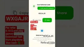 Join me Cash bee . Use my referral code: WXGAJR Unlimited referrals unlimited earning #earncash