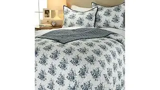 India Hicks Garden Grove 3piece Quilt Set  Blue