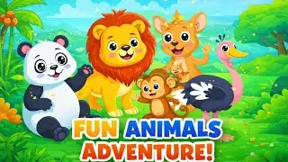 🦁🐼 Fun Animals Adventure | Kids Cartoon Video 🦘🐵