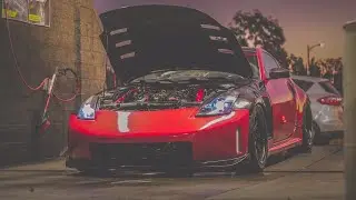 RACING A 5.0 | 350Z CRAZY BACK FIRES!