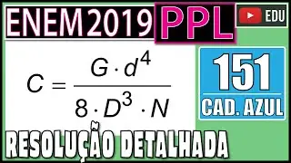 [ENEM 2019 PPL] 151 📘 ÁLGEBRA Para certas molas a constante elástica (C) depende do diâmetro médio