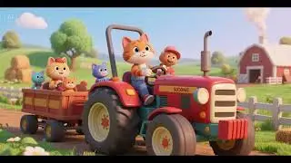 🚜🐱 Песня про поездку на фермерском тракторе &ndash; Китти и друзья | Детские песни и потешки 🎶✨