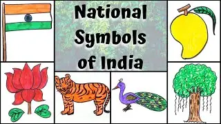 How to Draw National Symbols of India ( भारत के राष्ट्रीय चिह्न ) for Kids for Republic Day Drawing
