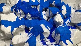 Soft Chalk Chunks + Cornstarch Paste | Kentucky Blue | Oddly Satisfying | ASMR | Sleep Aid 