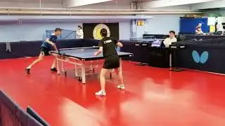 Juniorliga(P2)/8.SINGLE/3.S&AElig;T // CPH - Hvidovre 1 vs.  OB Bordtennis 2, Chelinda imod Gustav