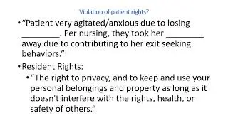 violation of patient rights?