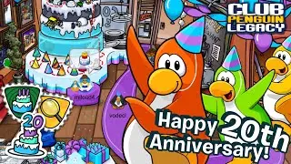 20TH ANNIVERSARY PARTY FULL GUIDE! 🎂 - TRIVIA BOT, PIN HUNT & STAMPS 🎉 | Club Penguin Legacy
