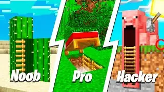 Construimos un BUNKER en MINECRAFT *Noob vs Pro vs Hacker*