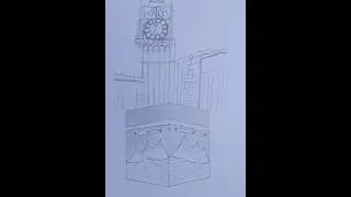 Khana Kaaba and Mecca tower Drawing Tutorial | how to draw easily Kaaba and mecca tower with pencil