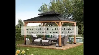 [Assembly How-To] Sunjoy 10X 12 Wood  Gazebo with Double Tier Steel Roof Hardtop