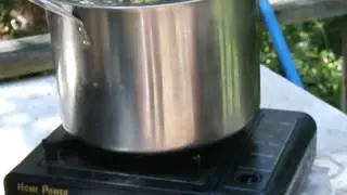 Mini Homestead News-Canning potatoes outside