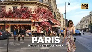 Where Real Parisians Hang Out on a Friday Night  - 4K   60 fps  -  Walking tour Paris