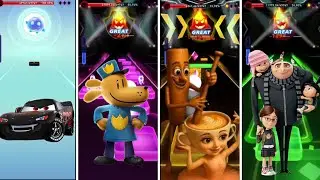 Tiles hop Car 3 vs Dog man vs Italian brainrot vs Despicable Me