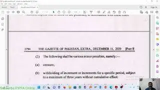 Civil Servant Efficiency & Discipline Rules 2020 part 1 PIPFA Online Services Rules